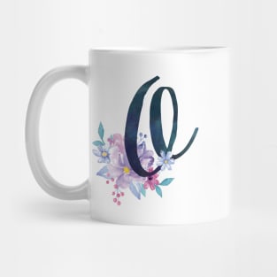 Floral Monogram O Pretty Lilac Bouquet Mug